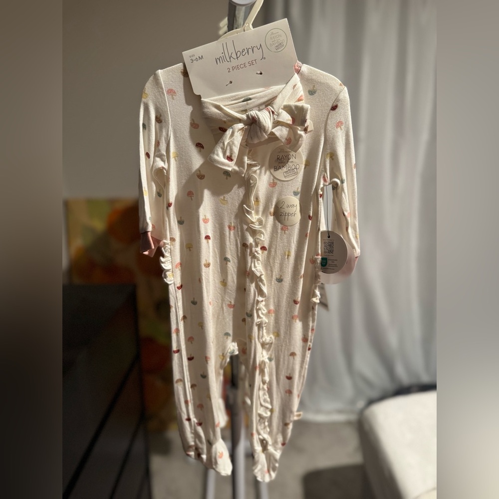 Milkberry Bamboo Mushroom Print Set